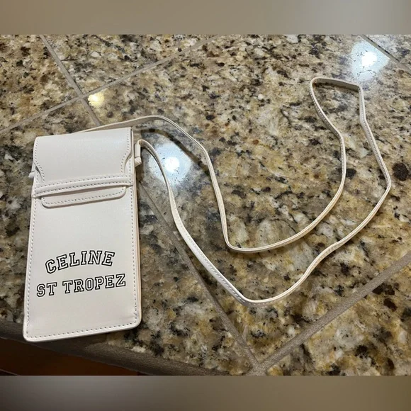 Celine White Phone Holster/Mini Crossbody - Picture 2 of 3